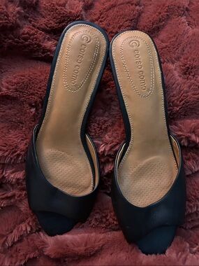 Corso Como Black Slide Mules with Tan Insole
